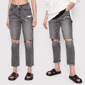 American Eagle AE Mom Jeans Smoked Grey Size 12 reg NWT